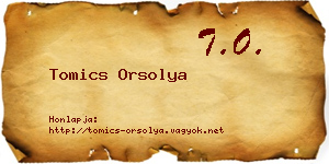 Tomics Orsolya névjegykártya